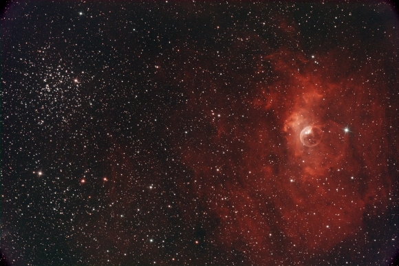 Bubble Nebula NGC 7635 and cluster M52 in Cass Sept 22 2025 RAP NJ