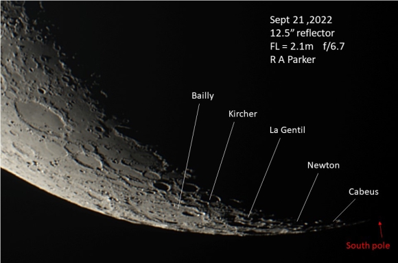 Moon crescent south pole zoomed 09-21-2022 RAP